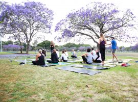 Workout in the park with lululemon